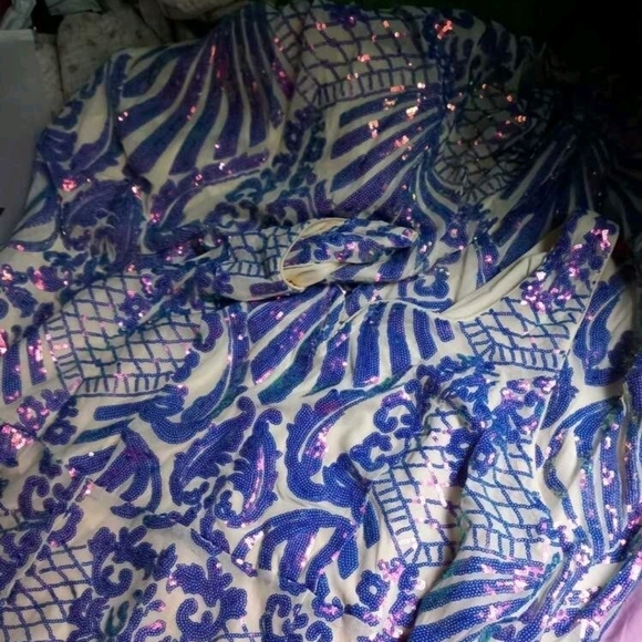 Party Baroque Sequined Sleeveless Mermaid Special Event Maxi Dress - Picture 13 of 14